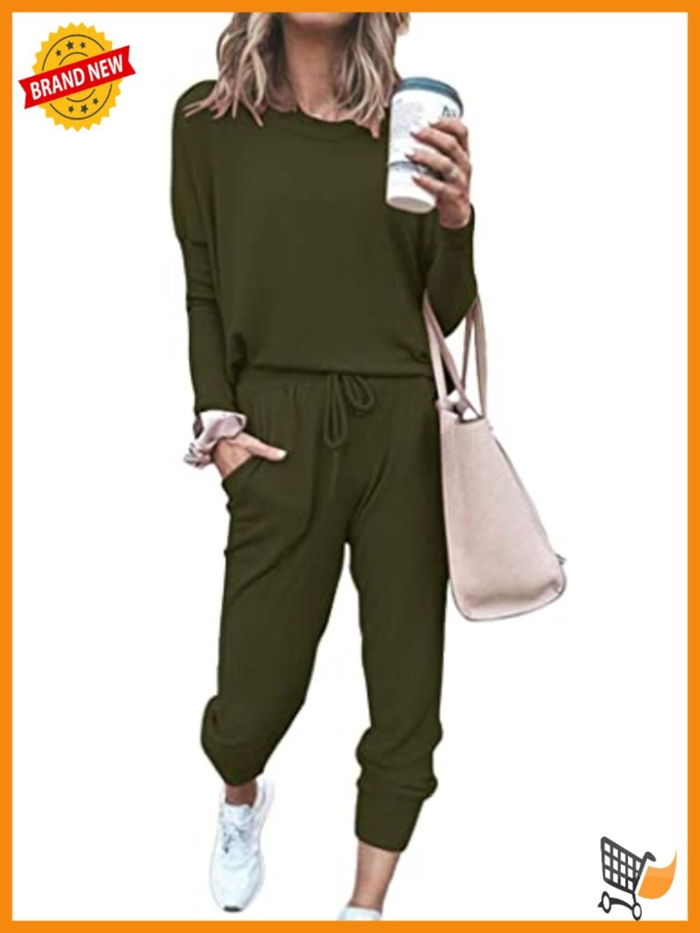 Women's Two Piece Lounge Set Long Sleeve Sweatshirt Jogger Pants Travel Outfit